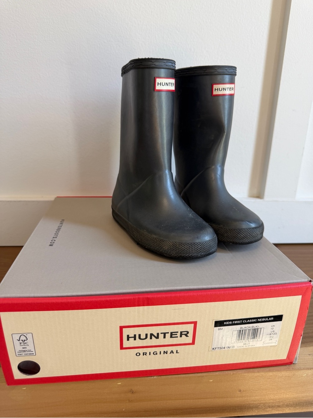 Hunter Kids Dark Grayish Classic Rain Boots